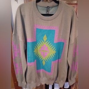 Two Fly Trendy Multicolor Crew Neck Sweater